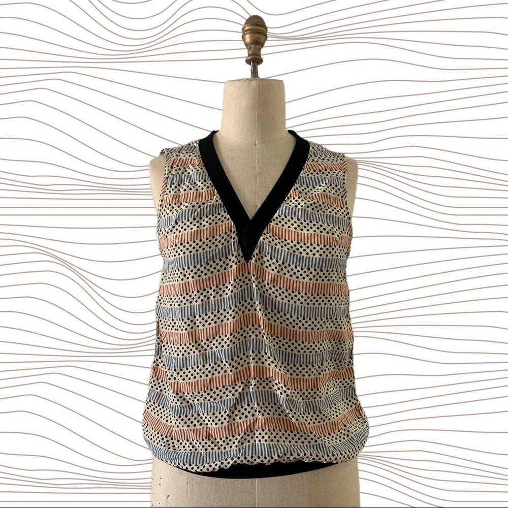 Marni for H&M Sleeveless polka dot v-neck blouse